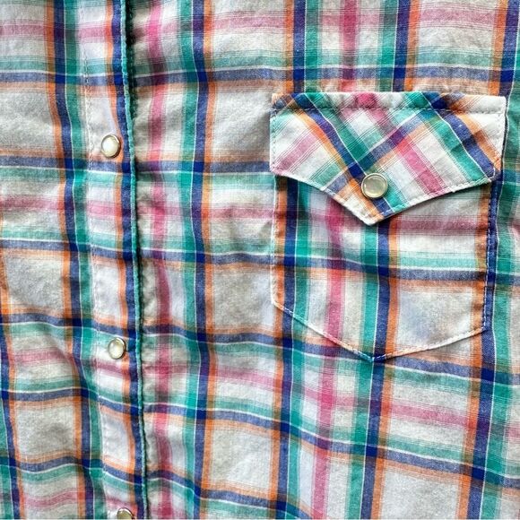 Wrangler western pearl snap button down long sleeve shirt women's xxl - Picture 2 of 4